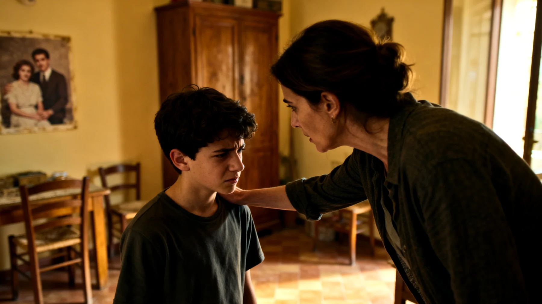 La mamma fatica a lasciare che il figlio adolescente acquisisca progressiva autonomia, rispondendo a ogni suo bisogno prima ancora che lui lo esprima, rendendo difficile per lui imparare a gestirsi da solo e a sviluppare fiducia nelle proprie capacità."