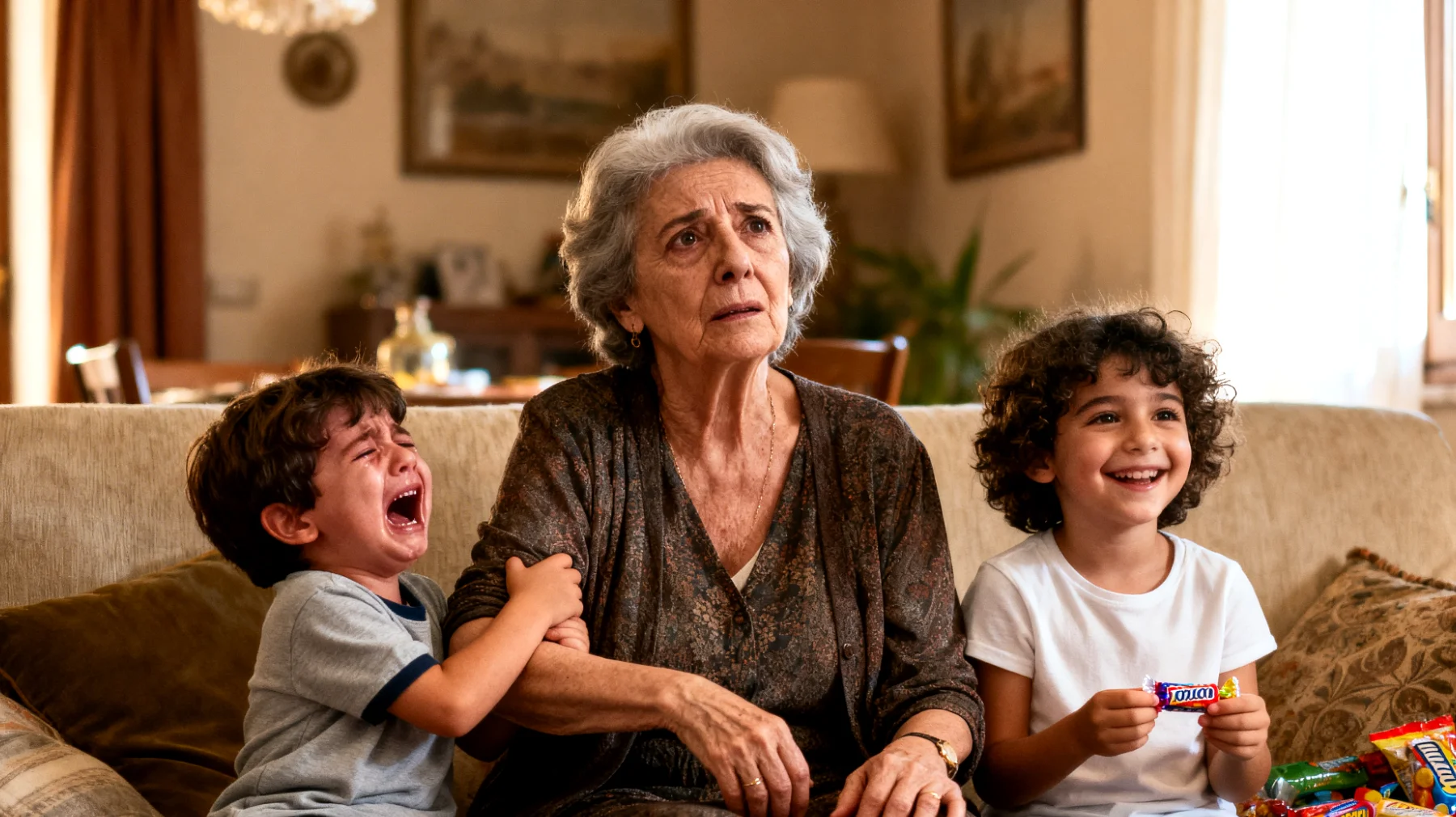 La nonna fatica a mantenere regole chiare e coerenti con i nipoti bambini: tende a cedere alle loro richieste per evitare conflitti o pianti, contraddicendo spesso le regole stabilite dai genitori. Questo crea confusione nei bambini, che imparano a manipolare la situazione, e tensioni tra la nonna e i genitori."