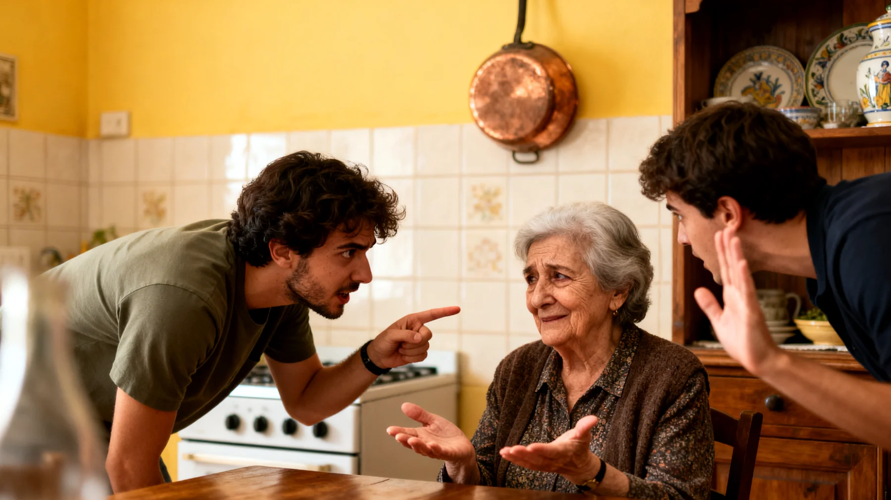 La nonna fatica enormemente a dire 'no' ai nipoti giovani adulti, cedendo continuamente alle loro richieste anche quando queste sono eccessive o inappropriate. Questo atteggiamento, dettato dall'amore profondo e dal timore di deluderli, finisce per creare dinamiche disfunzionali in cui i nipoti adulti approfittano inconsapevolmente della sua disponibilità, senza sviluppare un pieno senso di responsabilità e rispetto reciproco."