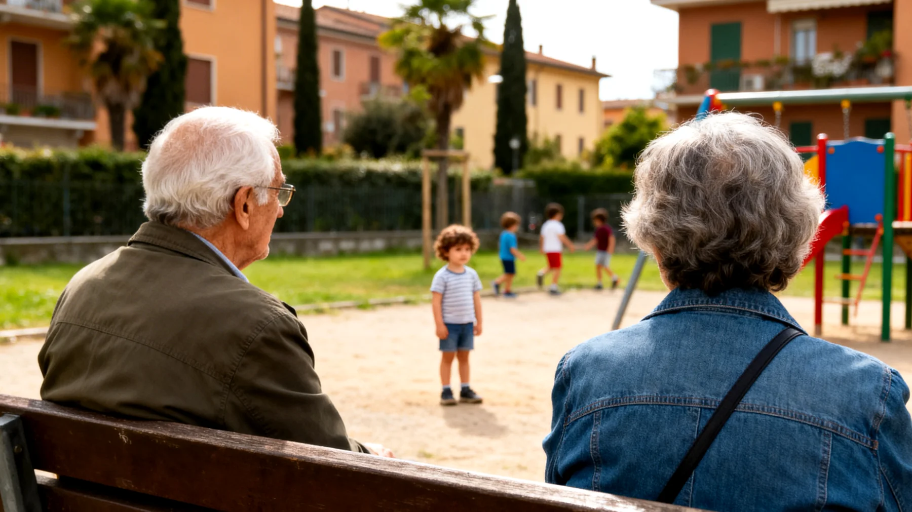 I nonni osservano che i loro nipoti piccoli faticano ad integrarsi con i coetanei durante le uscite al parco o le occasioni di gioco condiviso, preferendo restare vicini a loro piuttosto che avvicinarsi agli altri bambini, e non sanno come incoraggiarli senza forzarli o farli sentire a disagio."
