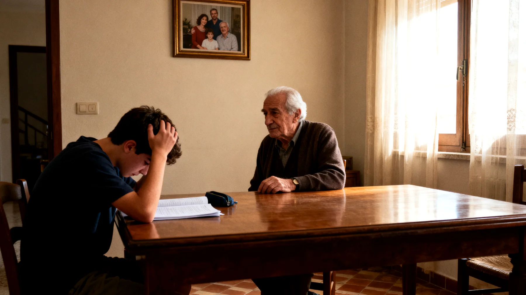 Il nonno osserva che il nipote adolescente, di fronte a piccoli ostacoli quotidiani come un compito difficile, una partita persa o un 'no' ricevuto, reagisce con esplosioni di rabbia, pianto inconsolabile o chiusura totale, senza riuscire a tollerare la frustrazione e a trovare strategie per superarla."