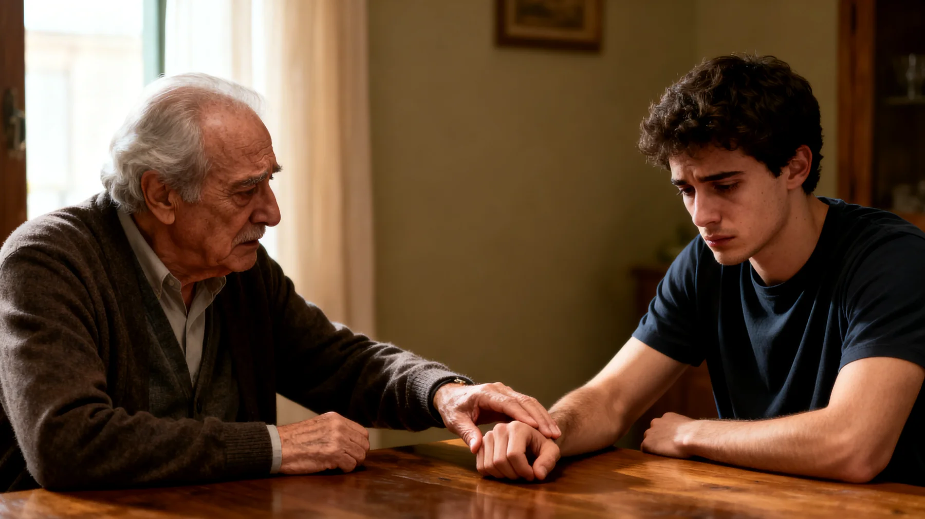 Il nonno si accorge di aver riversato sul nipote giovane adulto aspettative eccessive riguardo alla carriera e al successo professionale, spingendolo verso scelte che non gli appartengono e generando in lui ansia da prestazione e senso di inadeguatezza."