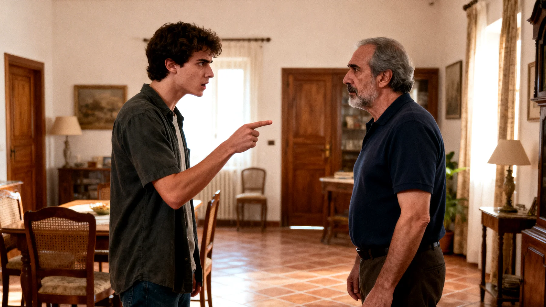 Un papà si trova a dover gestire il comportamento sempre più ribelle e oppositivo del figlio giovane adulto, che reagisce con impulsività e aggressività verbale ad ogni tentativo di confronto o imposizione di regole, mettendo a dura prova il rapporto e la comunicazione tra loro."