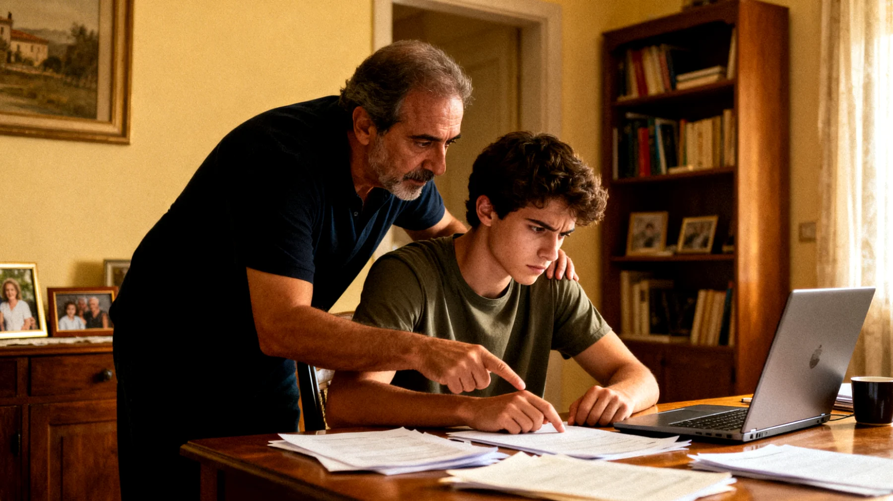 Un padre fatica a lasciare che il proprio figlio giovane adulto prenda decisioni autonome sulla propria vita — scelte universitarie, lavorative, sentimentali — intervenendo costantemente con consigli non richiesti, controllo mascherato da preoccupazione e difficoltà reale ad accettare che il figlio abbia ormai una propria identità adulta indipendente."