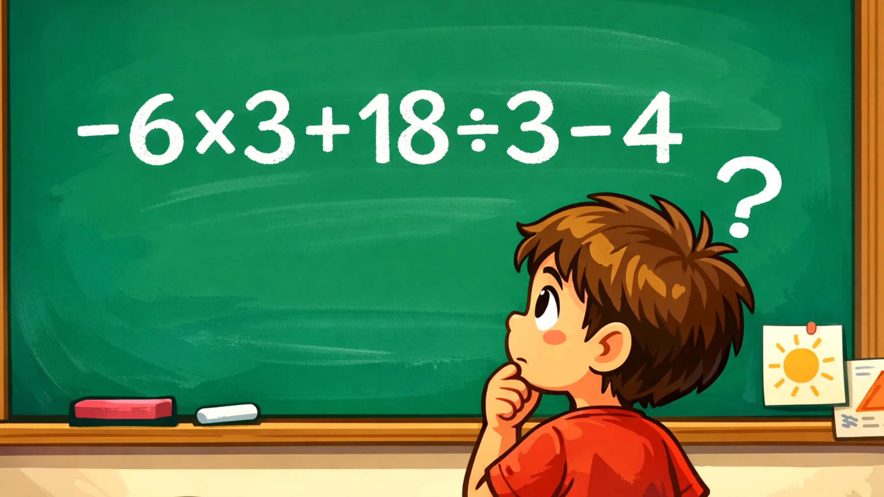 Quanto fa -6×3+18÷3-4? Il 90% delle persone sbaglia, solo i veri geni trovano la risposta in 5 secondi"
