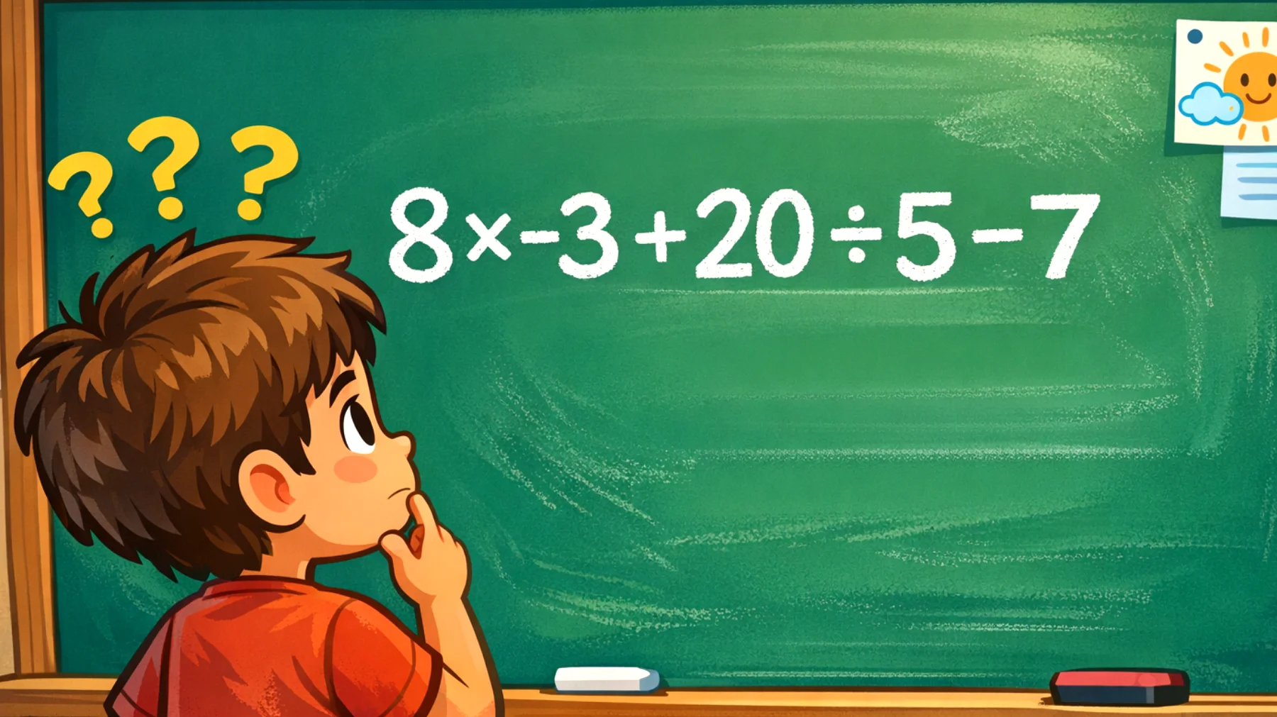 Quanto fa 8×-3 + 20÷5 - 7? Solo le menti più intelligenti rispondono senza sbagliare (il 90% fallisce)"