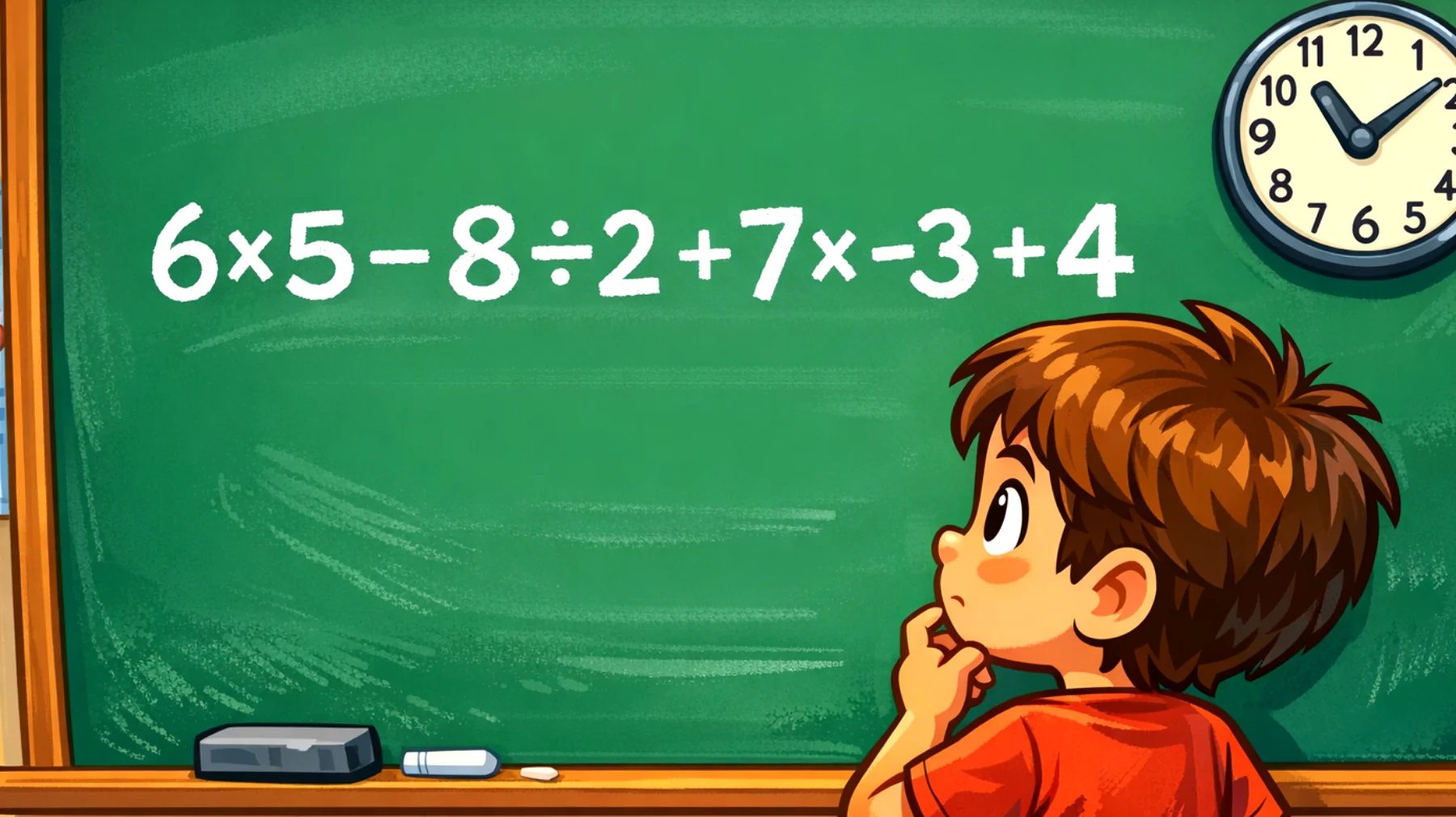Solo i veri geni risolvono: quanto fa 6×5−8÷2+7×-3+4? Il 90% sbaglia!"