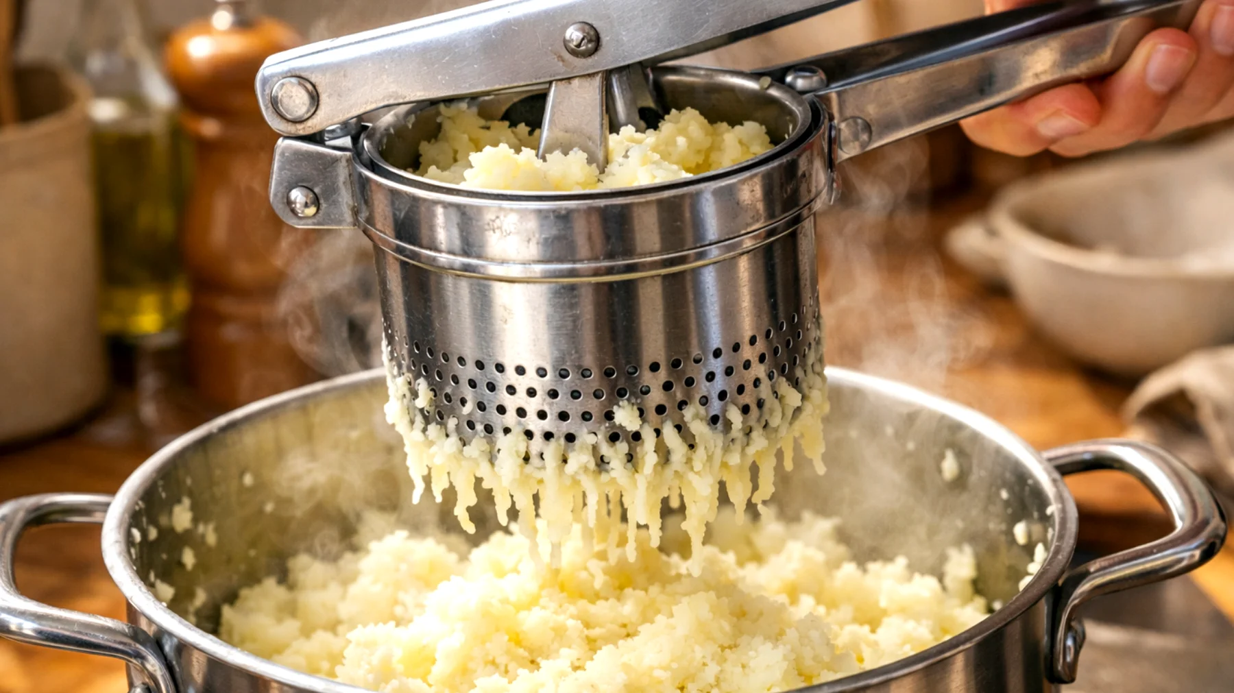 Come usare correttamente lo schiacciapatate per ottenare un purè perfetto senza grumi e dalla consistenza cremosa, evitando gli errori più comuni che rovinano il risultato finale"